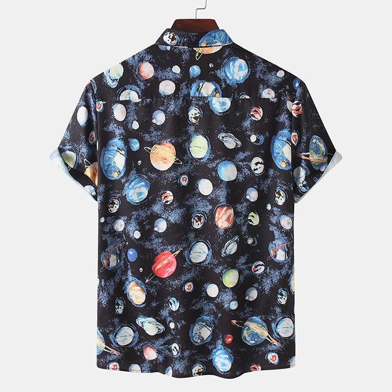 Men'S Polka Dot Short-Sleeved Shirt In Retro Look