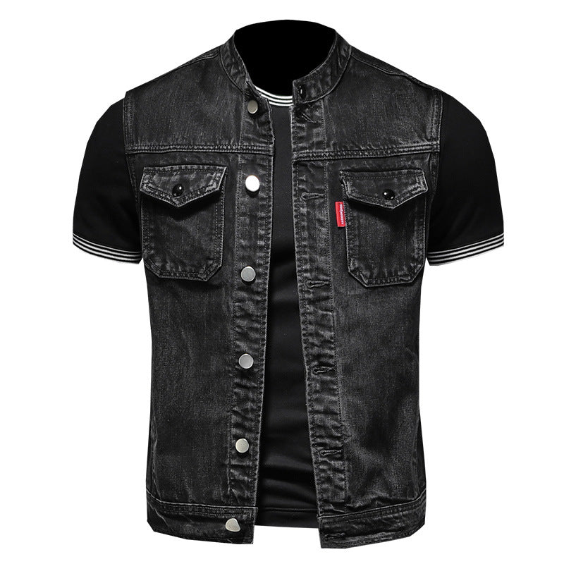 Black Denim Vest For Men