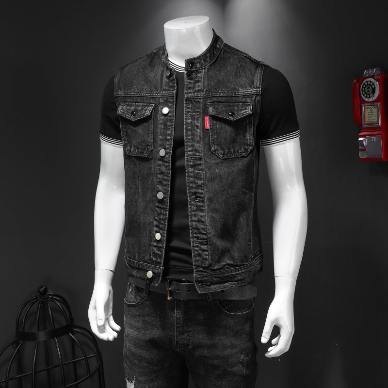 Black Denim Vest For Men