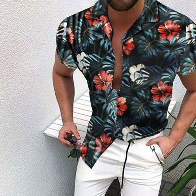 Men'S Tropical Printed Holiday Shirt