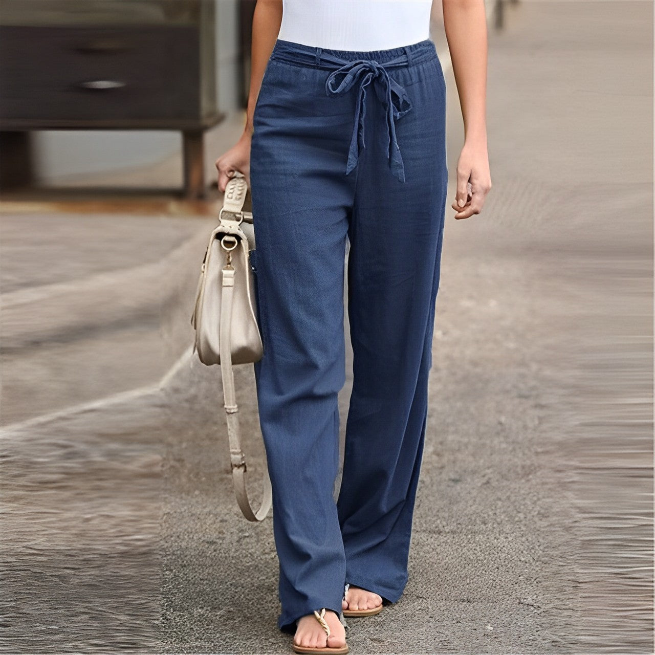 Women'S Lightweight Cotton-Linen Trousers