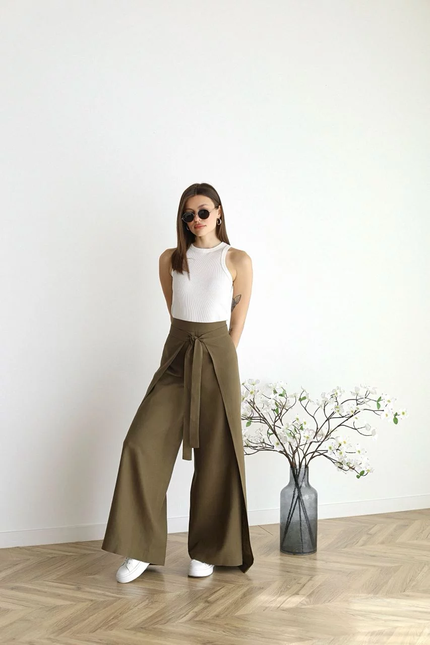 Women'S Wide Cut Linen Trousers