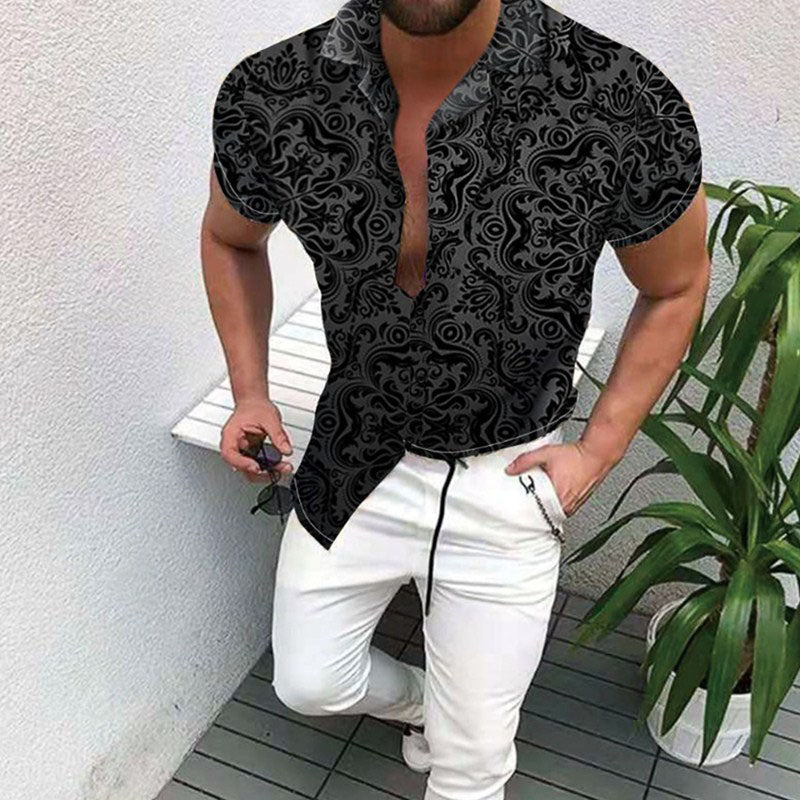 Men'S Printed Short-Sleeved Shirt For Every Occasion