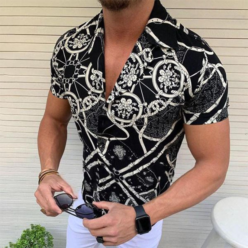 Men'S Beautiful Printed Short Sleeve Shirt With Print