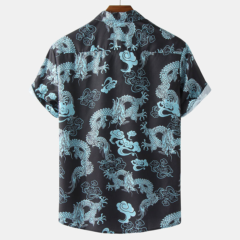 Stylish Men'S Short Sleeve Shirt With Flowers Design