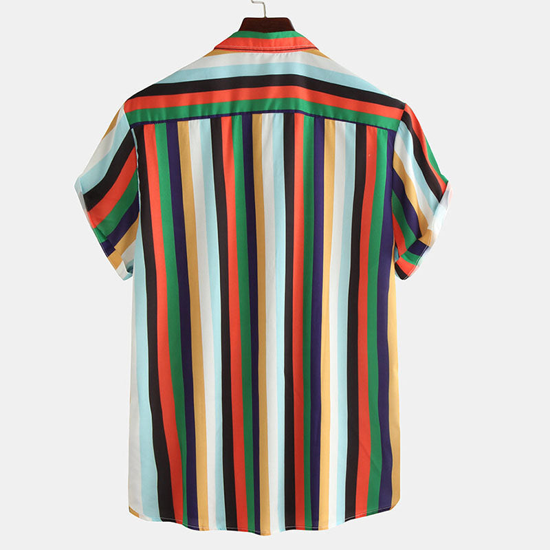 Striped Men'S Shirt In Vintage Style