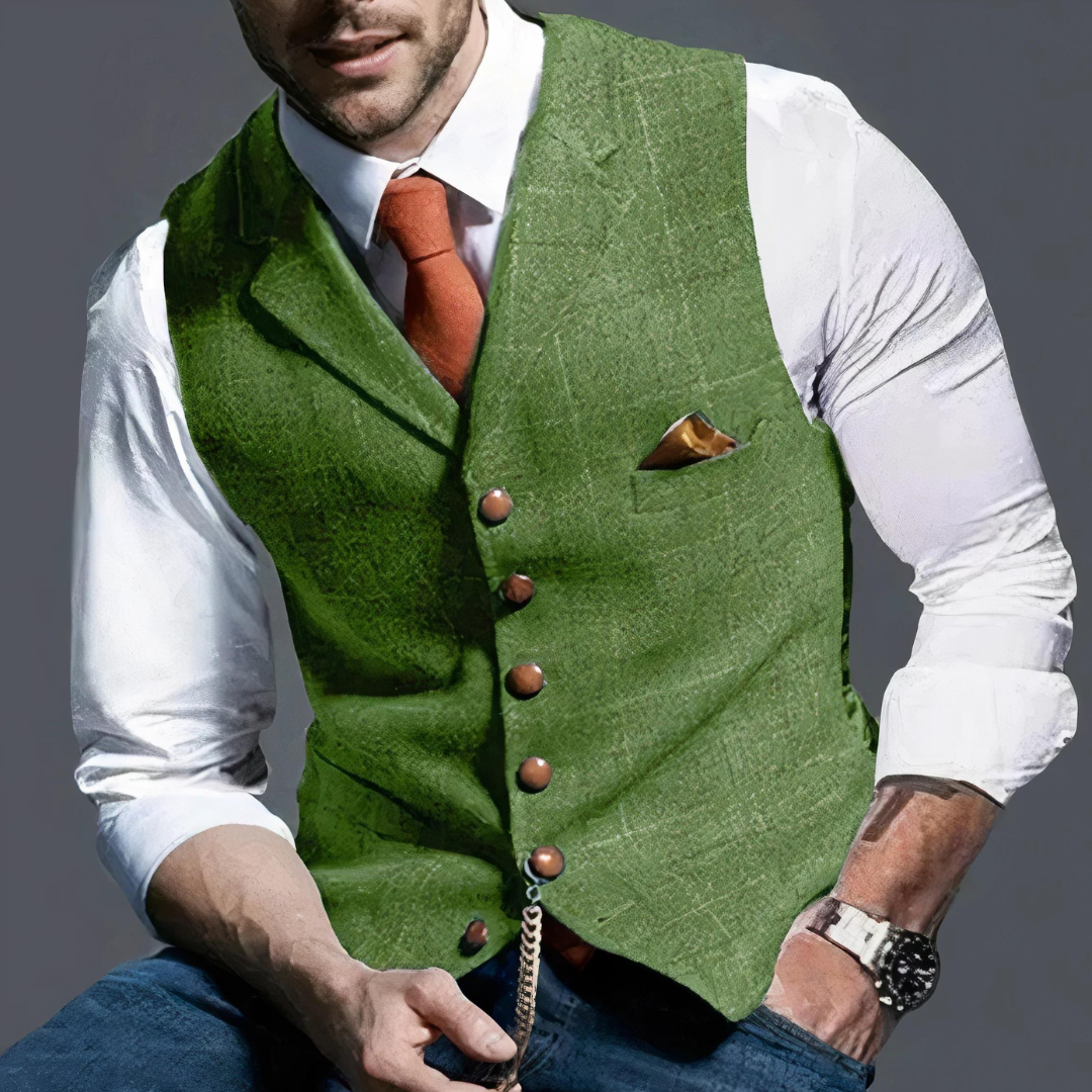 Elegant Checkered Men's Vest