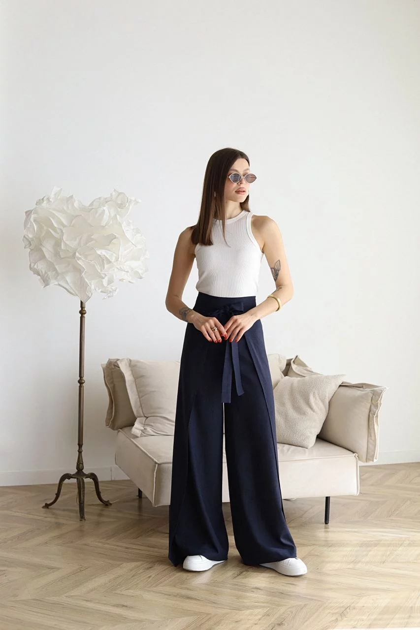 Women'S Wide Cut Linen Trousers