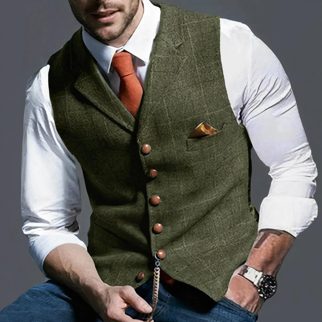 Elegant Checkered Men's Vest