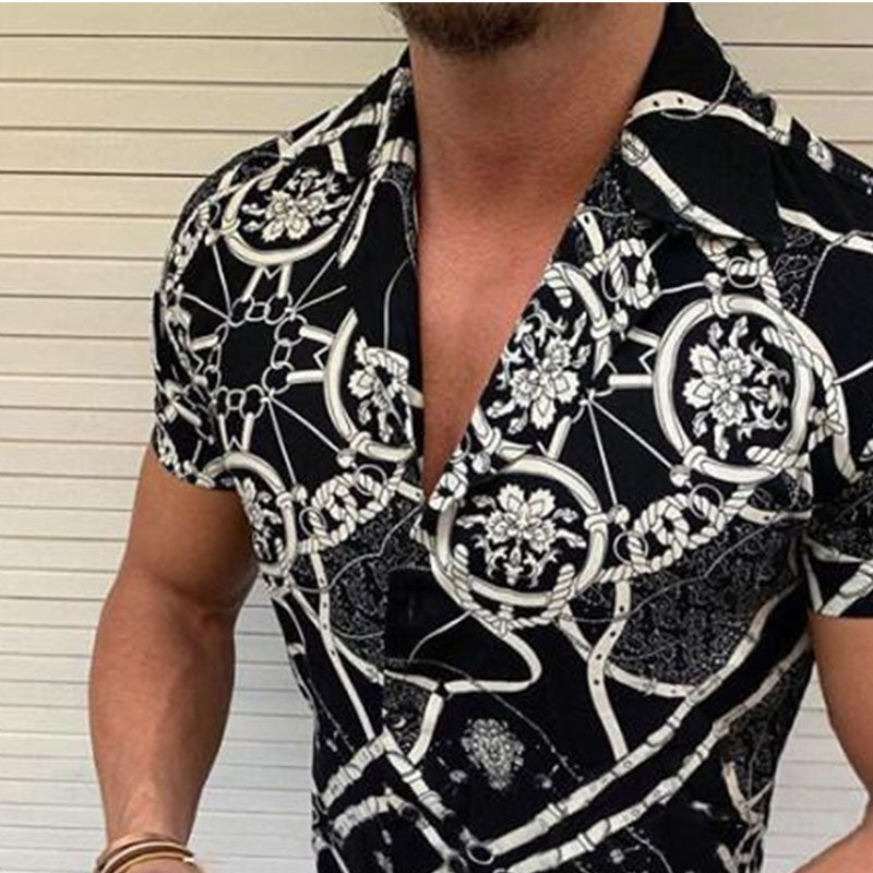 Men'S Beautiful Printed Short Sleeve Shirt With Print