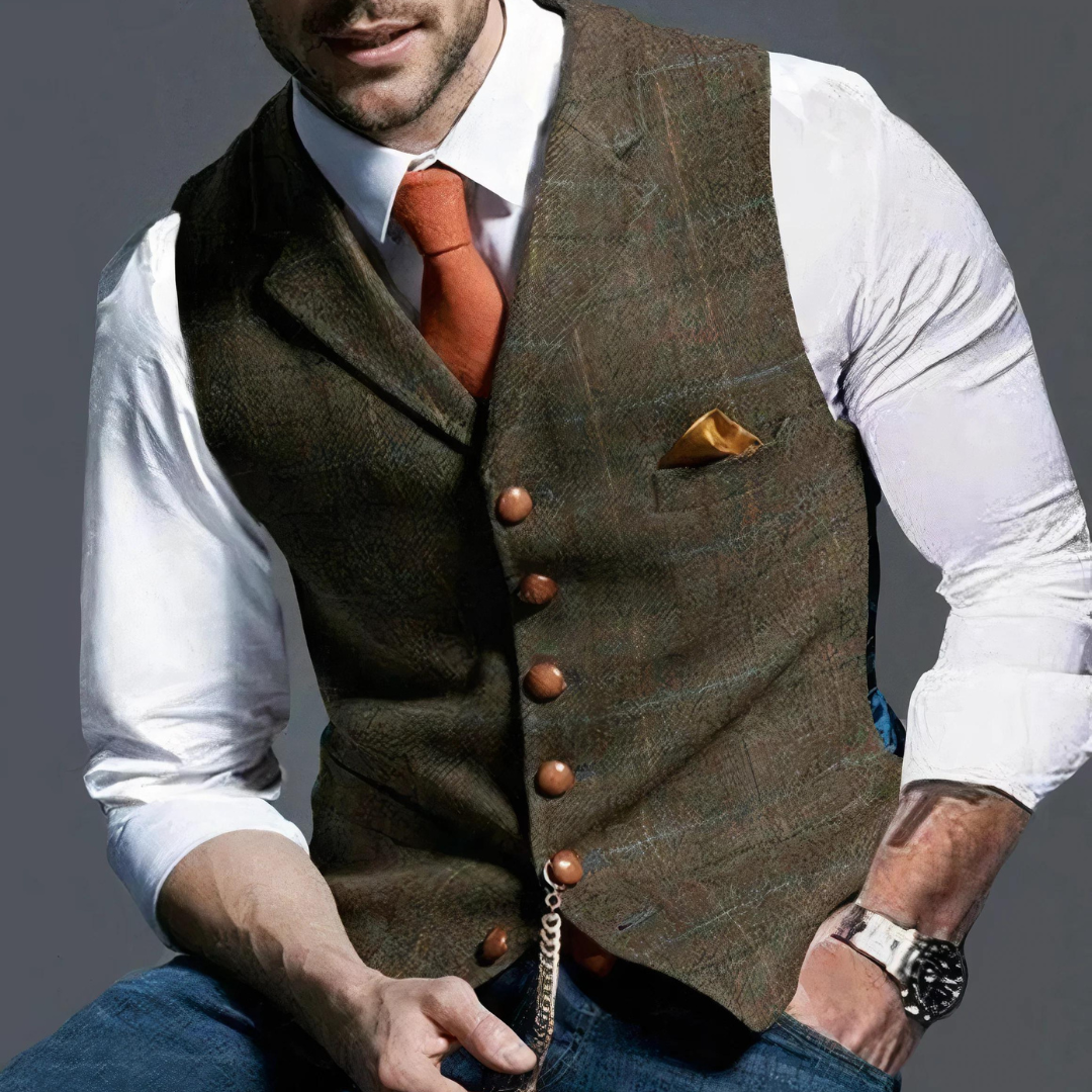 Elegant Checkered Men's Vest