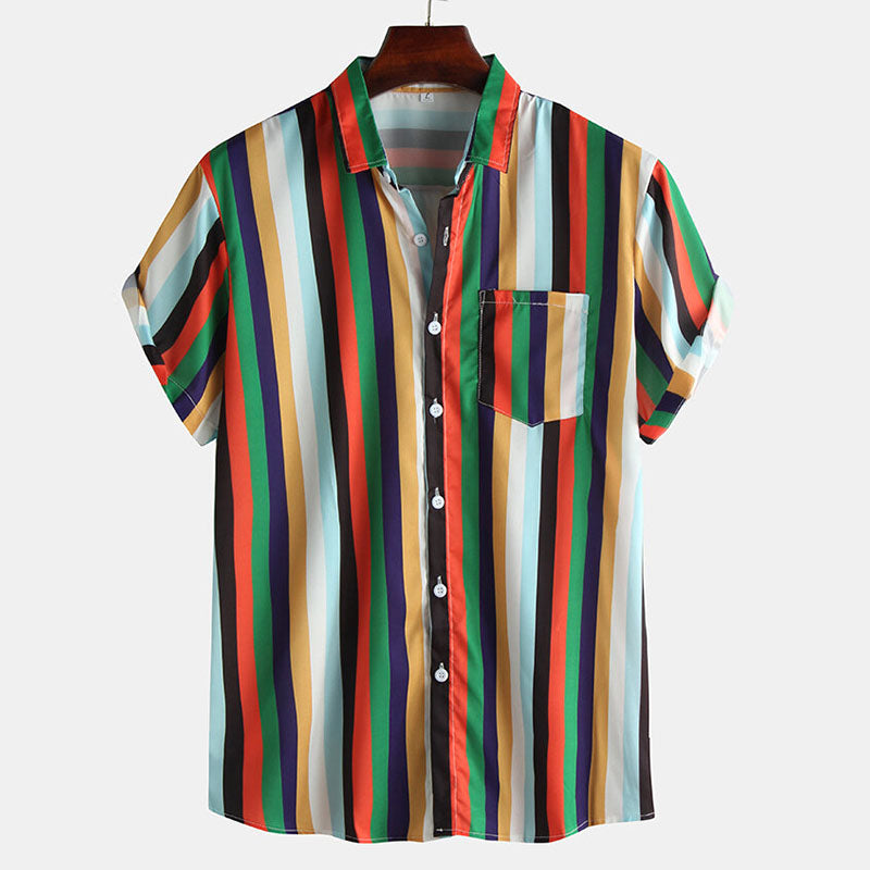 Striped Men'S Shirt In Vintage Style