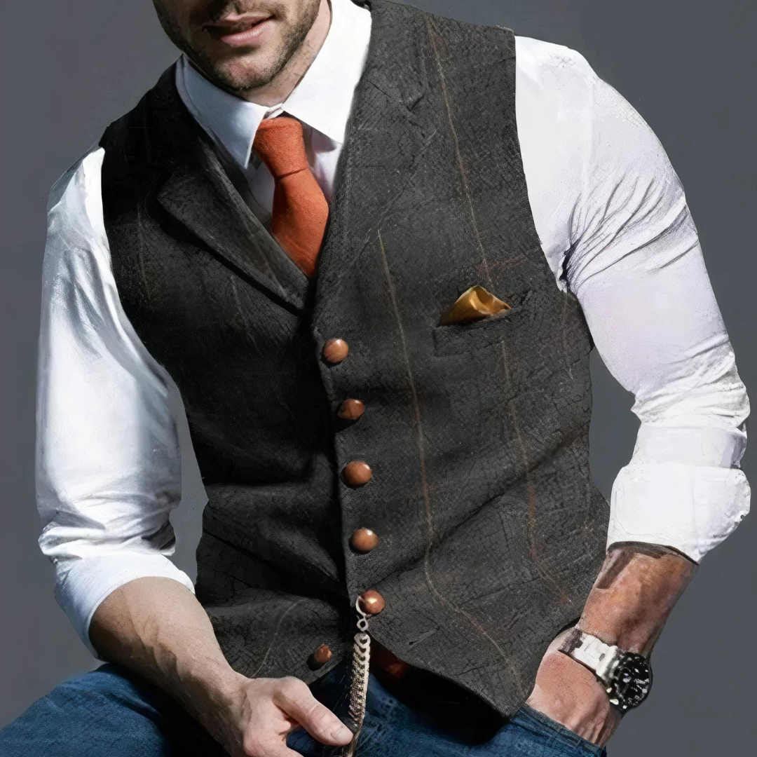 Elegant Checkered Men's Vest