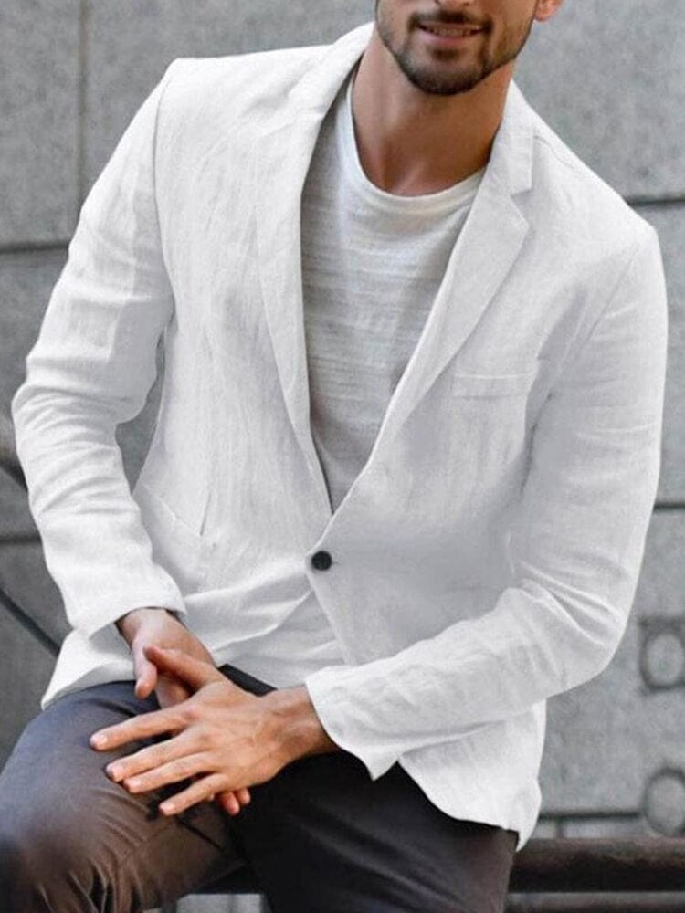 Classic Cotton Linen Blazer For Men