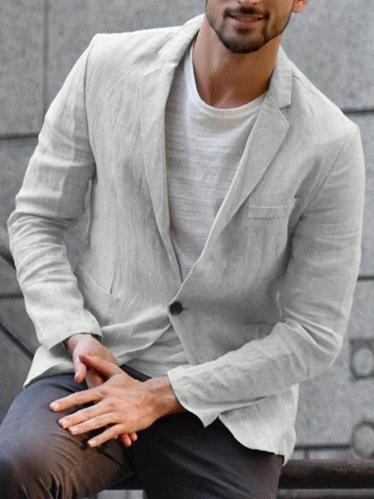 Classic Cotton Linen Blazer For Men