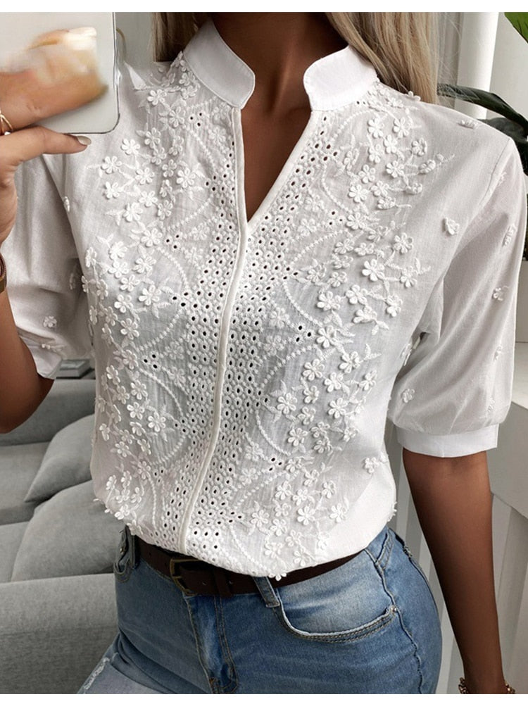 Elegant Women'S Short-Sleeved Blouse