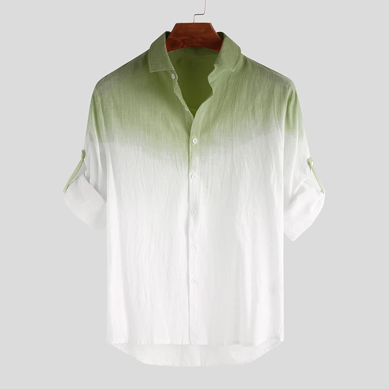 Short Sleeve Linen Shirt Men'S Shirt