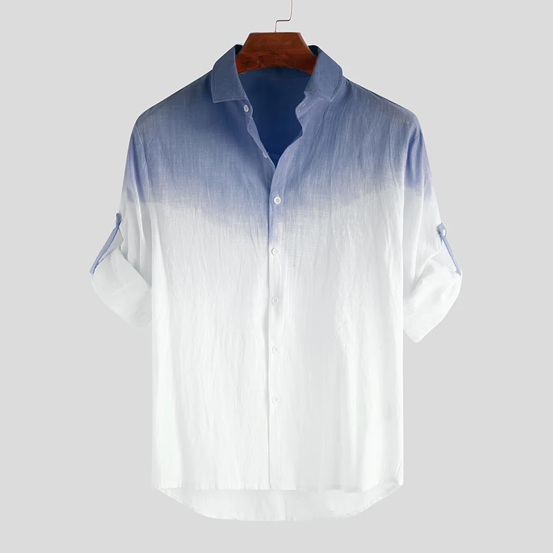 Short Sleeve Linen Shirt Men'S Shirt