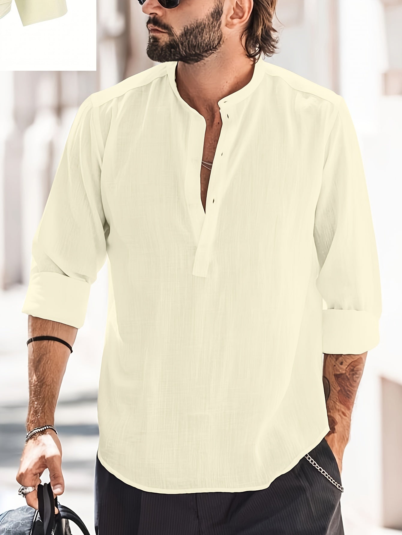 Loose Men'S Cotton Shirt