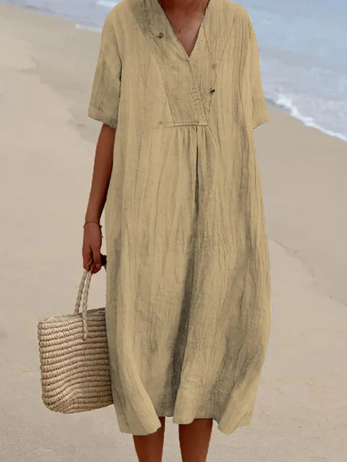 Women'S Loose Linen Dress