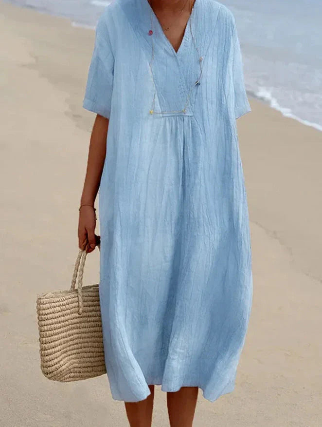 Women'S Loose Linen Dress