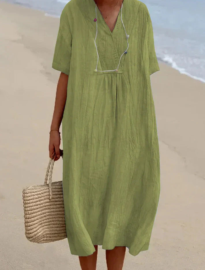 Women'S Loose Linen Dress