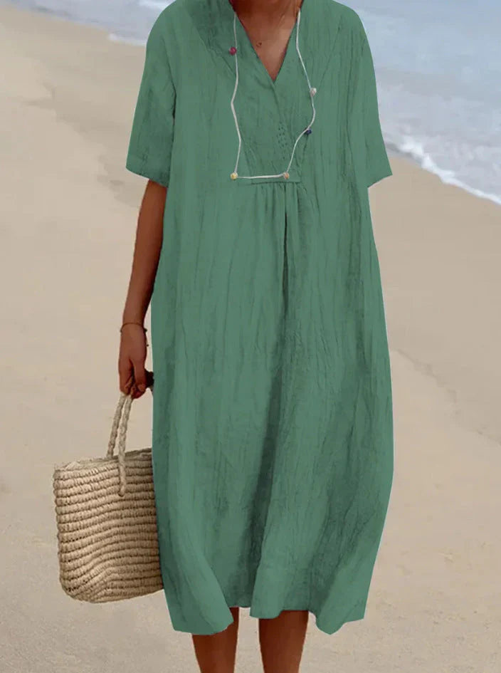 Women'S Loose Linen Dress