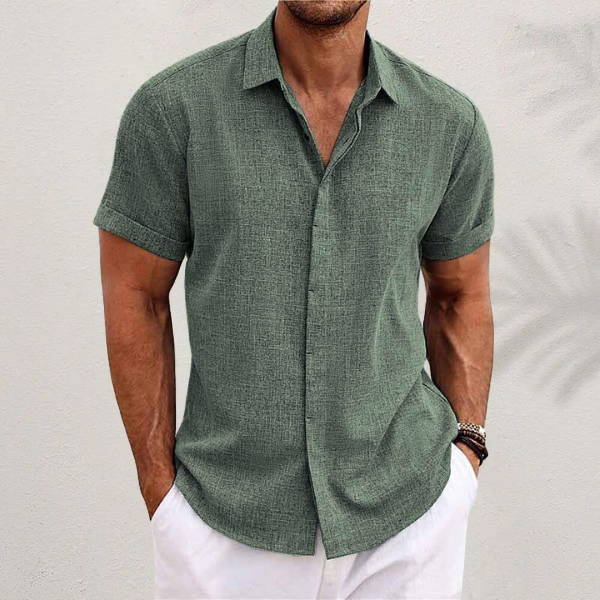 Men'S Comfortable Cotton And Linen Shirt