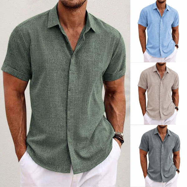 Men'S Comfortable Cotton And Linen Shirt