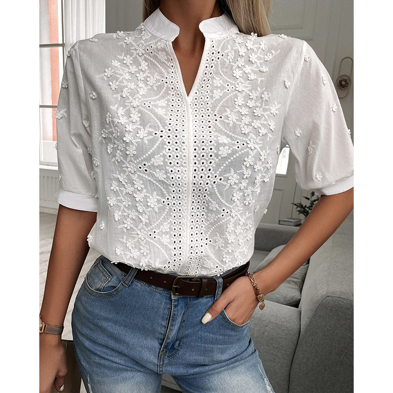 Elegant Women'S Short-Sleeved Blouse