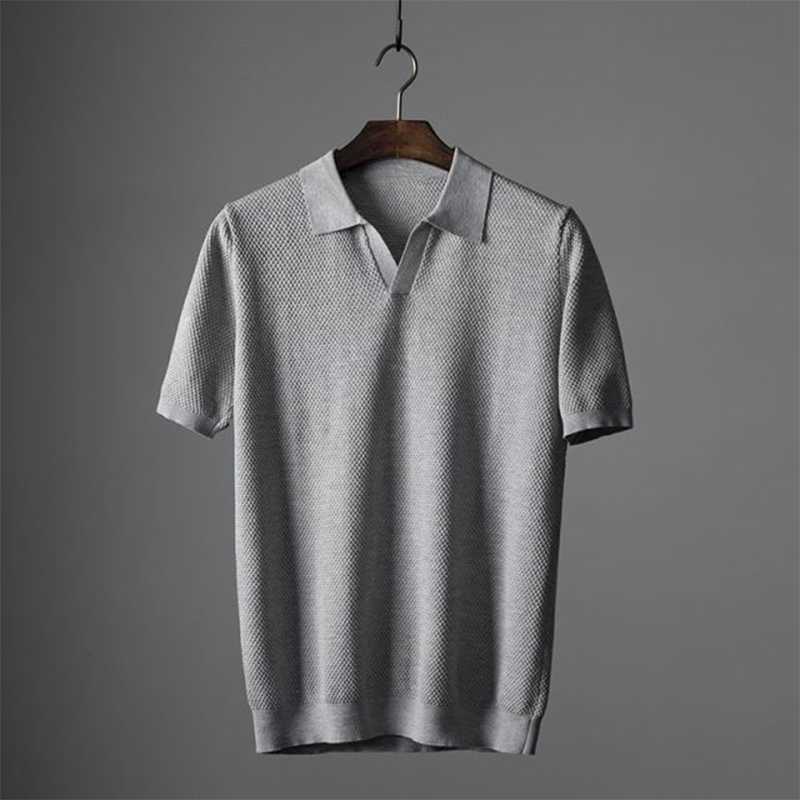 Men'S Knitted Polo Shirt