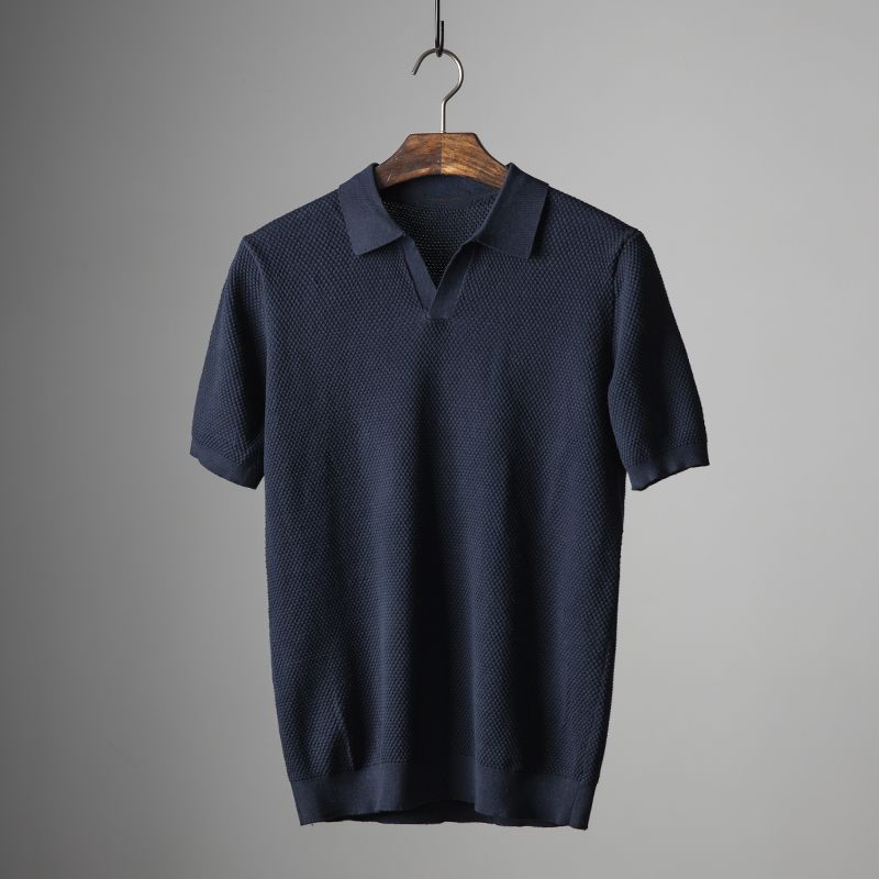 Men'S Knitted Polo Shirt