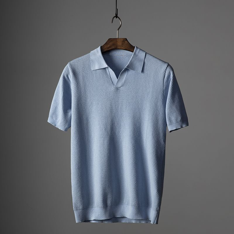 Men'S Knitted Polo Shirt