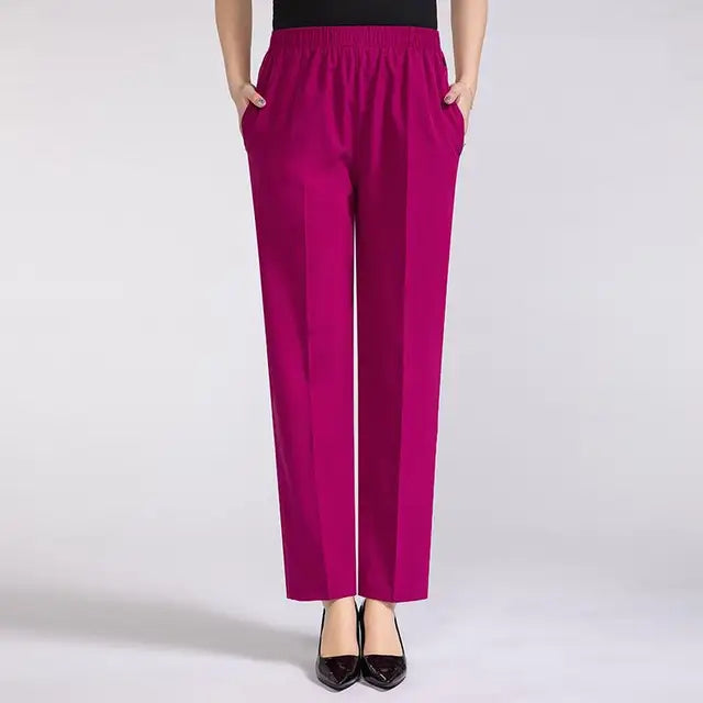 Women'S Silky  Trousers With High Waistband