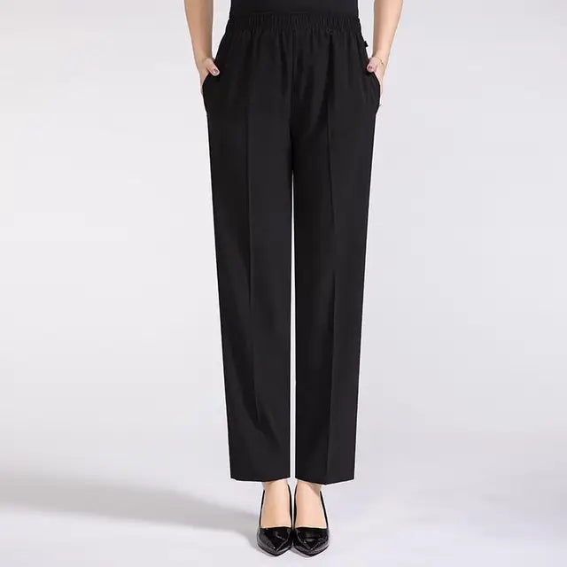 Women'S Silky  Trousers With High Waistband