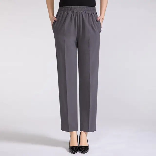 Women'S Silky  Trousers With High Waistband