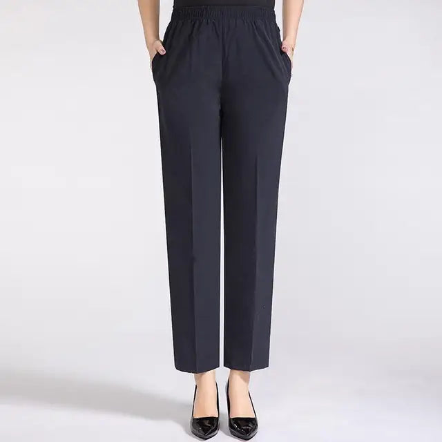 Women'S Silky  Trousers With High Waistband