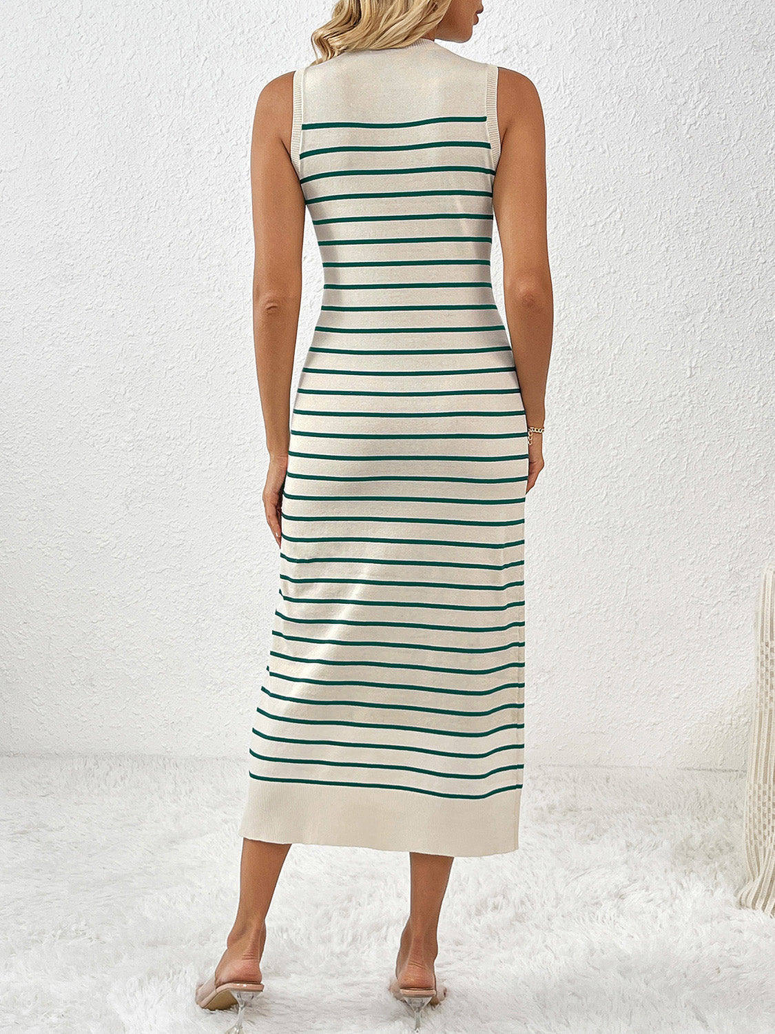 Striped Midi Knit Dress For Women