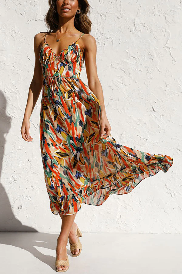 Colorful Midi Dress For Women