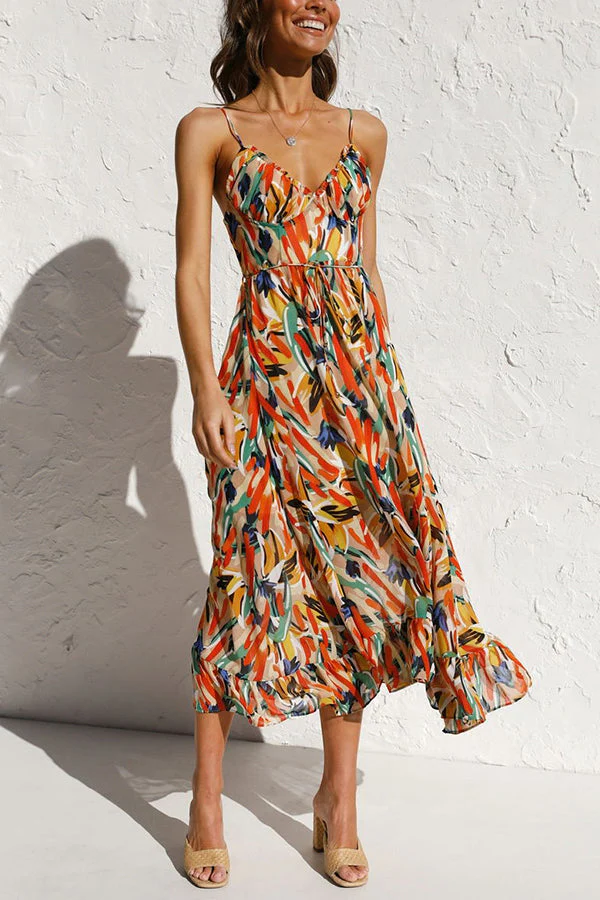 Colorful Midi Dress For Women