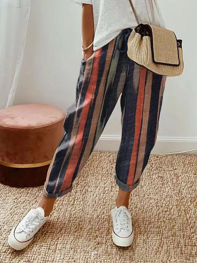 Women'S Vintage Stripe Casual Pants