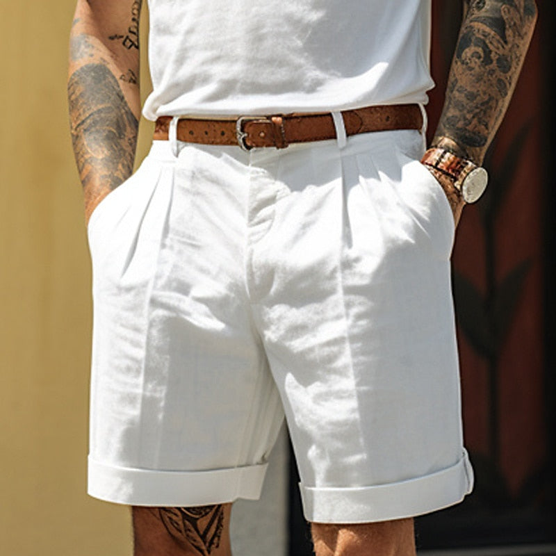 Linen Cotton Men'S Shorts