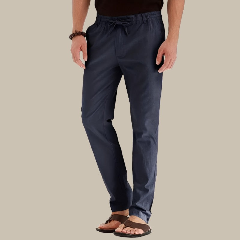 Loose Summer Trousers With Elastic Waistband For Men