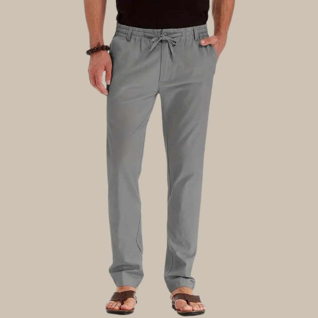 Loose Summer Trousers With Elastic Waistband For Men