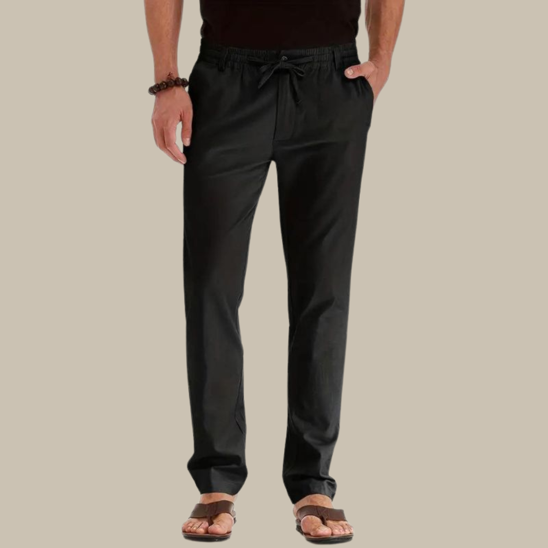 Loose Summer Trousers With Elastic Waistband For Men