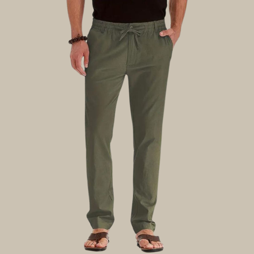 Loose Summer Trousers With Elastic Waistband For Men