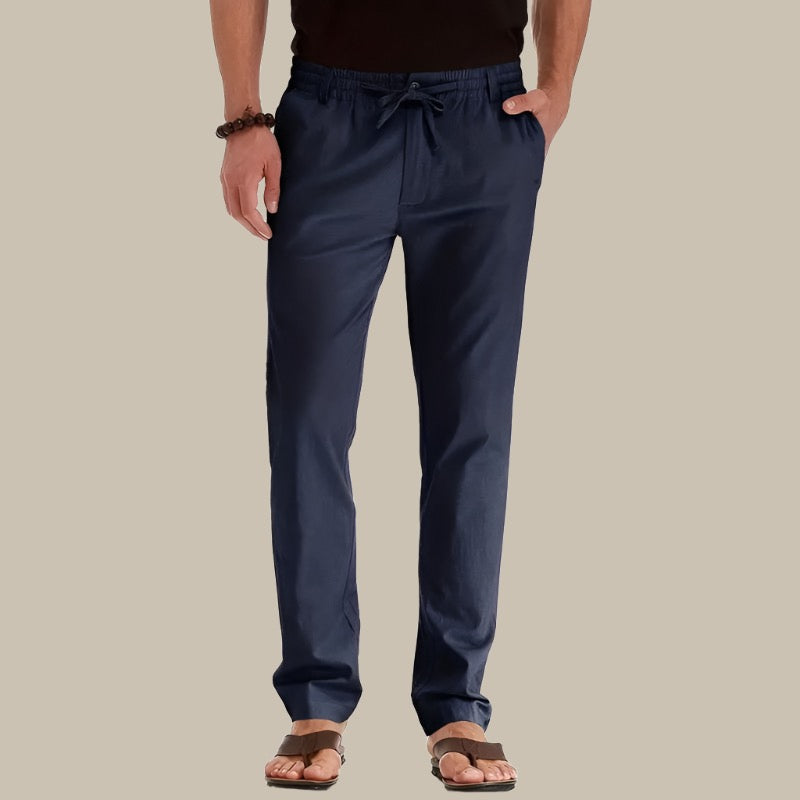 Loose Summer Trousers With Elastic Waistband For Men