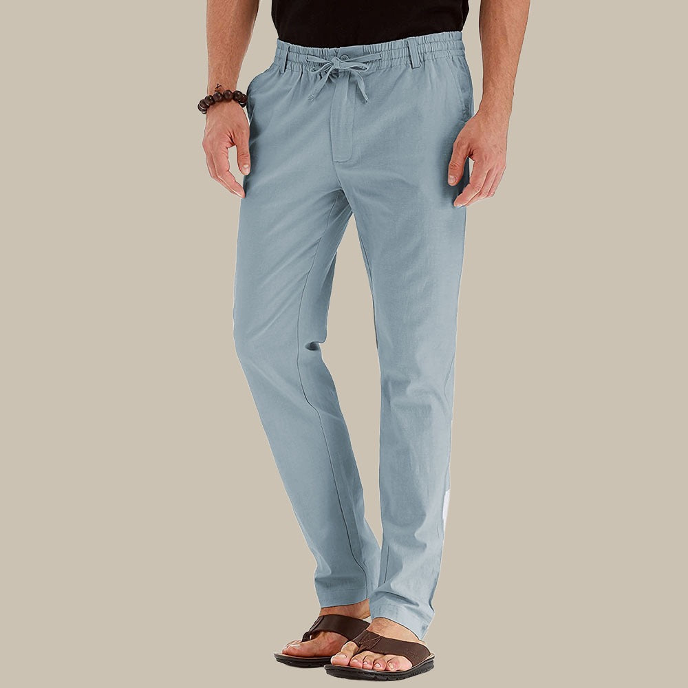 Loose Summer Trousers With Elastic Waistband For Men