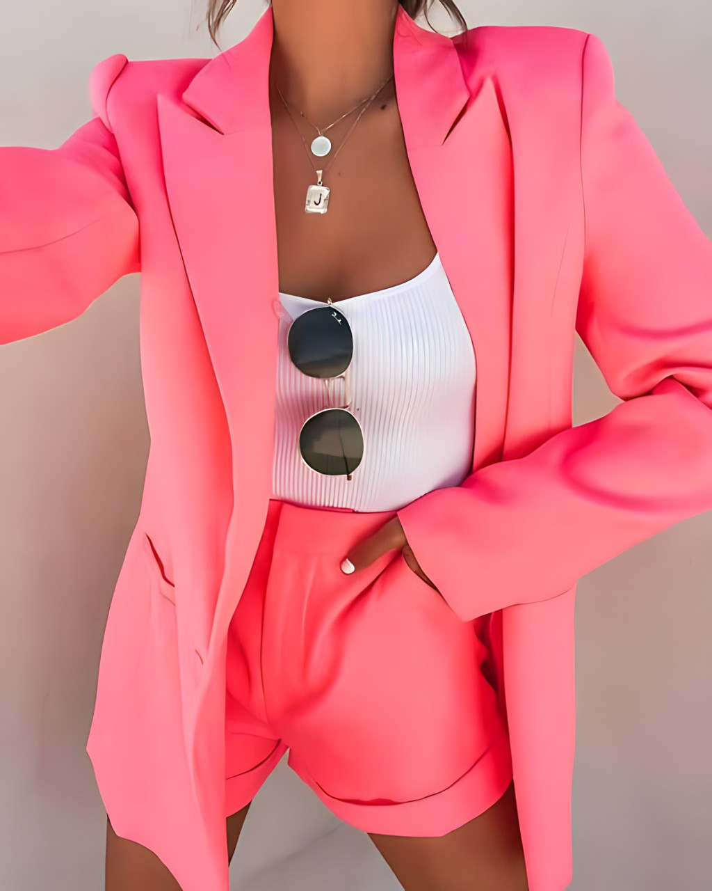 2-Piece Women'S Set (Jacket + Shorts)