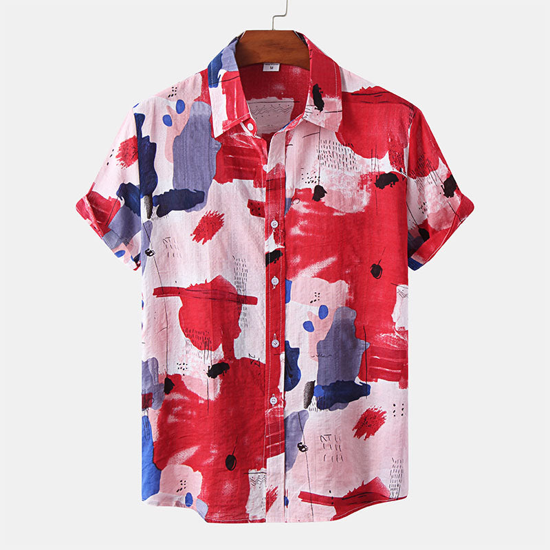 Men'S Short-Sleeved Shirt In Red